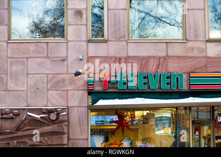 Avant de 7-Eleven dépanneur à Stockholm, Suède Banque D'Images