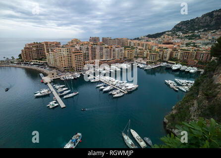 Vue (grand angle) du quartier de Fontvieille, Principauté de Monaco Banque D'Images