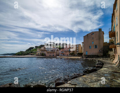 Plage de la Ponche district de Saint-Tropez, Côte d'Azur (Côte d'Azur, Provence, France) Banque D'Images