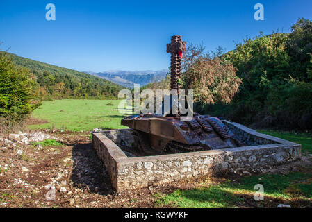 Bataille de Cassino, Italie 2 Guerre mondiale. Mémorial de char polonais ferme Albaneta Banque D'Images