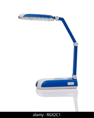 Lampe de bureau bleu isolé sur fond blanc Banque D'Images