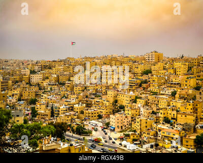 De horizon magnifique centre-ville d'Amman, Jordanie Banque D'Images