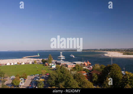 Vue aérienne sur la baie de Luebeck sur Travemuender plage, mer Baltique, Luebeck-Travemuende, Schleswig-Holstein, Allemagne, Europe Banque D'Images