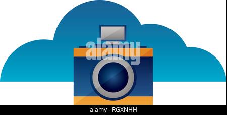 Appareil photo photographie cloud computing Illustration de Vecteur