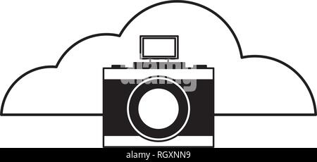 Appareil photo photographie cloud computing Illustration de Vecteur