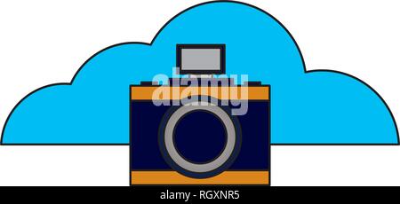 Appareil photo photographie cloud computing Illustration de Vecteur