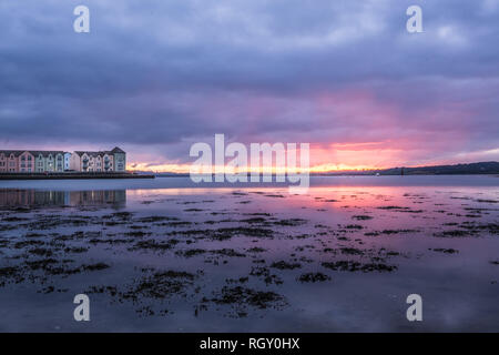 Sunrise rose Killyleagh Castle Banque D'Images