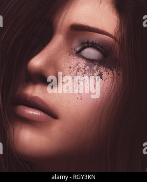 Regarder à travers mes yeux,Portrait de femme fantôme,3d illustration Banque D'Images