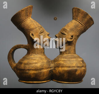 Objet de l'Afrique. La poterie, Mangbetu, Congo. American Museum of Natural History. Dans l'Etats Unis. Banque D'Images