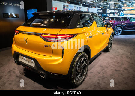 Bruxelles - Jan 18, 2019 : Citroën DS 3 E-Bond croisé arrière voiture tendue en vedette à la 97ème Salon Automobile de Bruxelles 2019 Autosalon. Banque D'Images