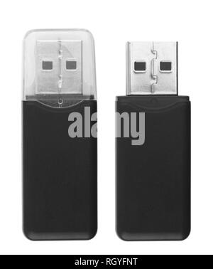 Mémoire USB Flash Drive isolé sur fond blanc Banque D'Images