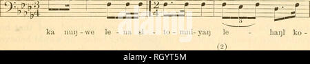 . Bulletin. De l'ethnologie. DENSMORE] MUSIQUE Teton Sioux 209 n° 59. "Peut Vous voici une pierre sacrée Nation" (No 602) chanté par la voix de Buffalo Braves J.-80 Dkdm J :^ 168 Drum-rythme semblable à No 19 (1 Ko) - la - pi - la le (2) hai]g ko - la waq - la i" "Sfci t ; ^^^ ---jir-4- z± li' 4 ^ J 1-^'- --'-5-ih^ ka nui]-nous o tuq-kai] le o - ya - te guerre) ko-la wai]-la (I) -fL^ ^ ^. r r. -^f-f&gt ;-U-m-. • • un s-I- "H 1 ' f ais la waij-la haql ko - ka nuij-nous o tuij-kaij le o - ya te wai] ko - la wai] - la - ka nuq- nous o - mots il lehagF amis'pila kola kola' ami wagla aujourd'ka n Banque D'Images