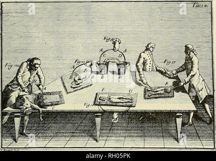 . Bulletin. La science. J ^--^ij- Figure 2.-les expériences de Galvani en électricité animale. De Luigi Galvani, De Viribus dans Eledricitatis Motu Musculari Commentarius, Bologne, 1791, traduits par Margaret Foley, Norwalk, Connecticut, 1953, pi. 4. si les effets plus ou plus grandes plaques ont été utilisés ; mais, bien sûr, plus les plaques, plus vite le papier séché et plus la pile a cessé de travailler. Cette déshydratation peut être évitée en divisant le tas en deux et la connexion de plusieurs piles ensemble. Même ainsi, la pile a été généralement efficace pour seulement quelques jours ; ensuite, il a dû être pris à part un Banque D'Images