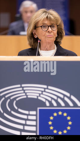 30 janvier 2019, Belgique, Bruxelles : 30.01.2019, Belgique, Bruxelles : Président du Conseil Central des Juifs en Allemagne Charlotte Knobloch assiste à une session du Parlement européen sur l'Holocauste Se Souvenir Journée Janvier 30, 2019 à Bruxelles, Belgique. - Pas de service de fil Photo : Thierry Monasse/dpa Banque D'Images