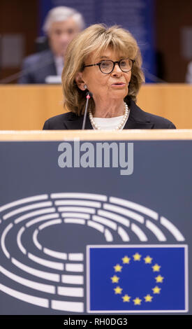 30 janvier 2019, Belgique, Bruxelles : 30.01.2019, Belgique, Bruxelles : Président du Conseil Central des Juifs en Allemagne Charlotte Knobloch assiste à une session du Parlement européen sur l'Holocauste Se Souvenir Journée Janvier 30, 2019 à Bruxelles, Belgique. - Pas de service de fil Photo : Thierry Monasse/dpa Banque D'Images