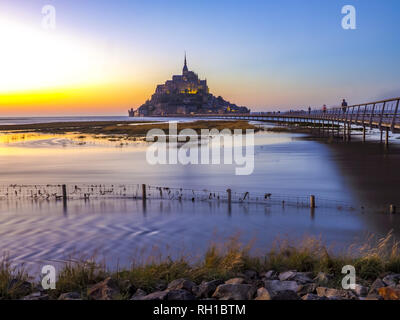 Le Mont Saint-Michel, Normandie, France, Europe Banque D'Images