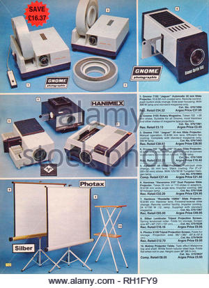 Vintage projecteur de diapositives, de 1976 articles Catalogue Argos Banque D'Images