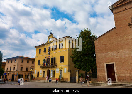 Municipio - URP - Comune di San Gimignano, une ville et une commune de la Toscane, Italie. Banque D'Images