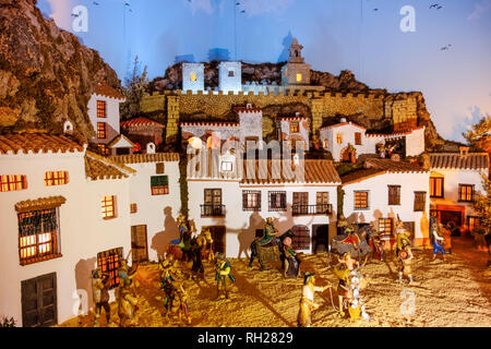 Noël Nativité Bethléem portail. Vieille ville ville monumentale d'Antequera, Malaga province. L'Andalousie, Sud de l'Espagne. L'Europe Banque D'Images