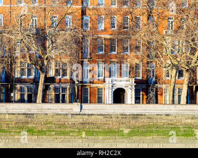 La façade de l'immeuble en Cour de Chelsea Chelsea Embankment - à l'ouest de Londres, Angleterre Banque D'Images