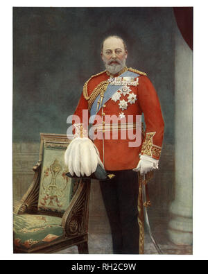 Édouard VII (Albert Edward ; 9 novembre 1841 au 6 mai 1910) fut roi du Royaume-Uni de Grande-Bretagne et d'Irlande et empereur de l'Inde à partir du 22 janvier 1901 jusqu'à sa mort en 1910. Banque D'Images