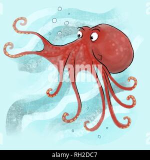 Sealife octopus illustration Banque D'Images