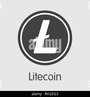 Litecoin - LTC. Le logo d'argent ou de l'emblème du marché. Illustration de Vecteur