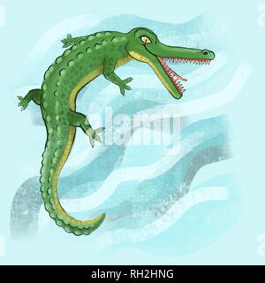 Sealife crocodile illustration Banque D'Images