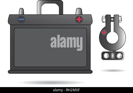 Vector illustration simple de batterie de voiture Illustration de Vecteur