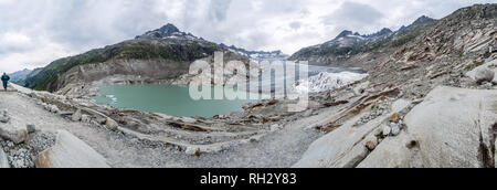 Le changement climatique, glacier du Rhône protégé avec chiffons, Suisse Banque D'Images