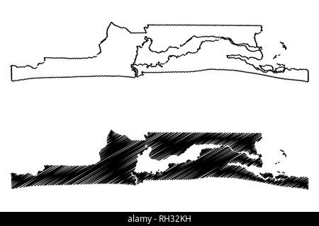 Subdivisions l'État de Lagos (Nigeria, de l'état fédéré du Nigéria) map vector illustration, scribble sketch carte Lagos Illustration de Vecteur