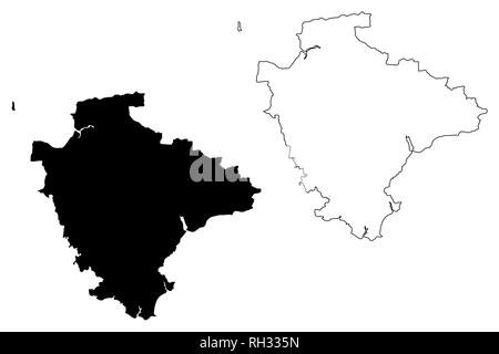 Devon (Royaume-Uni, Angleterre, non-metropolitan county, shire county) map vector illustration, scribble sketch carte Devonshire Illustration de Vecteur