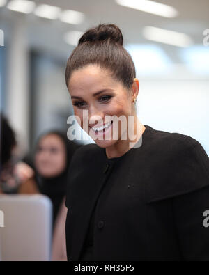 La Duchesse de Sussex au cours d'une visite à l'Association des universités du Commonwealth à l'Université de Londres. Banque D'Images