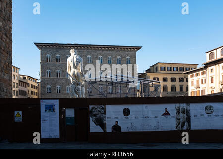 Fontaine de Neptune Loggia della Signoria Florence Italie Banque D'Images