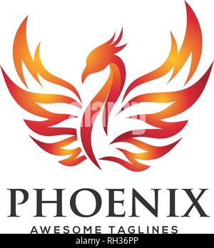 Logo de luxe phoenix concept, meilleur oiseau phoenix logo design Illustration de Vecteur