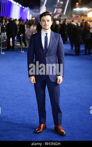 Keean Johnson assister à la première mondiale de Gally : Battle Angel, tenue à l'Odeon Leicester Square à Londres. Banque D'Images