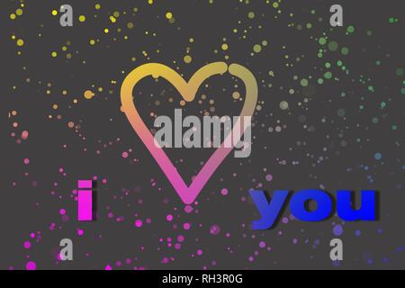 Signe lumineux coeur sur flicker gray gradient background Banque D'Images