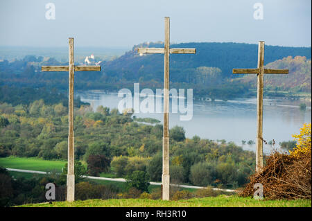 Gora Trzech Krzyzy (Trois Croix Hill) dans le centre historique de Kazimierz Dolny, Pologne. 8 octobre 2008 © Wojciech Strozyk / Alamy Stock Photo Banque D'Images