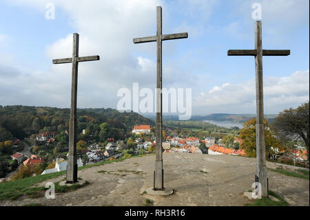 Gora Trzech Krzyzy (Trois Croix Hill) dans le centre historique de Kazimierz Dolny, Pologne. 8 octobre 2008 © Wojciech Strozyk / Alamy Stock Photo Banque D'Images