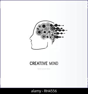 L'esprit créatif - business logo vector illustration concept de modèle. Cerveau humain abstrait signe créatif. vector illustration Illustration de Vecteur