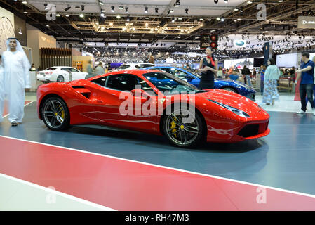 Dubaï, Émirats arabes unis - 17 novembre : la Ferrari 488 GTB sportscar est sur Dubai Motor Show 2017 le 17 novembre, 2017 Banque D'Images