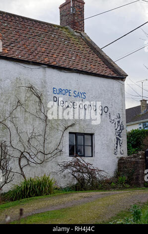 Brexit graffiti - l'Europe dit merci de ne pas aller Bansky Banque D'Images