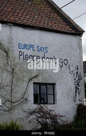 Brexit graffiti - l'Europe dit merci de ne pas aller Bansky Banque D'Images