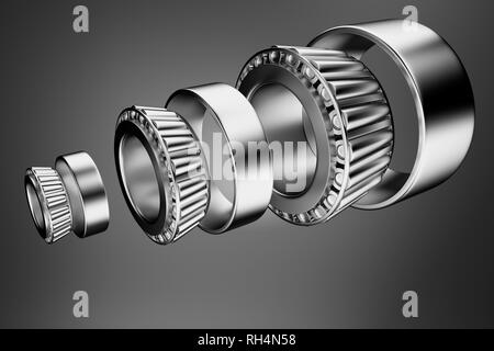 Le rendu 3D. Les roulements automobiles Pièces détachées auto. Roulement à rouleaux coniques Banque D'Images
