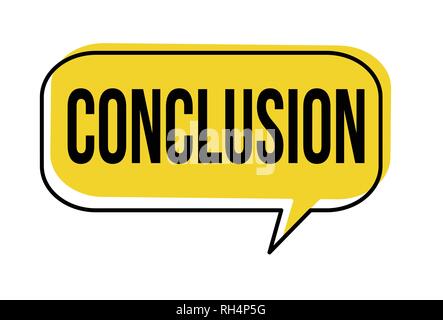 Conclusion speech bubble sur fond blanc, vector illustration Illustration de Vecteur