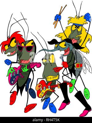 Un cartoon music band appelé Buggies vector illustration Illustration de Vecteur