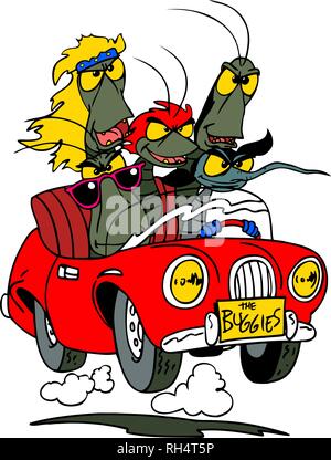 Un cartoon music band appelé Buggies vector illustration Illustration de Vecteur