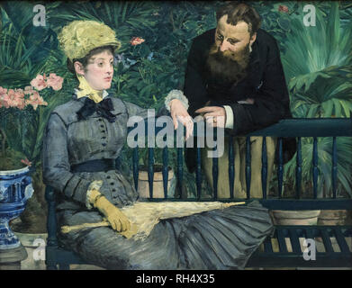 Edouard Manet (1832-1883), dans la véranda, 1879. Im Wintergarten. L'Alte Nationalgalerie, Berlin. Banque D'Images