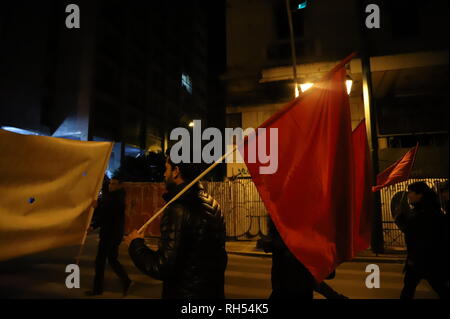 Athènes, Grèce. Jan 31, 2019. Les militants de démontrer à Athènes, contre une éventuelle intervention dans Venezuella. Crédit : George/Panagakis Pacific Press/Alamy Live News Banque D'Images