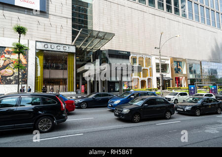 Les magasins de luxe dans le centre de Kuala Lumpur, Malaisie Banque D'Images